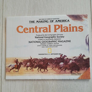 National Geographic  The Making Of America Central Plains Map FULL COLOUR 1985